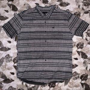 Hurley Striped Gray Short Sleeve Button Down Shirt